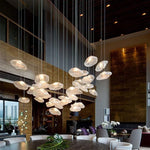 suspension lumineuse pendentif verre transparent organique contemporain 20cm 25cm 30cm 35cm 40cm