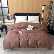 housse couette taupe coton 200 fils tissu lisse moderne minimaliste chambre coucher literie douce