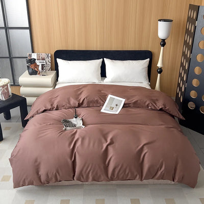 Housse de couette kaki unie 100% coton Ombre Interieur