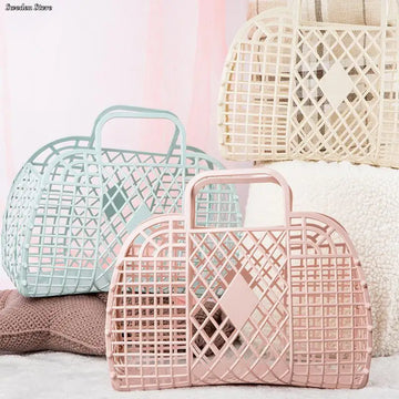 Panier de rangement pliable rouge pour salle de bain