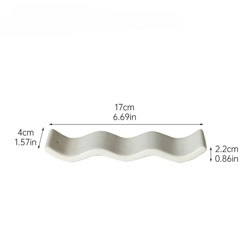 support bâtonnets encens céramique noir beige clair minimaliste maison yoga méditation holder stand decoration