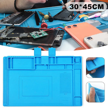 tapis réparation électronique bleu 300x450mm compartiments outils professionnels