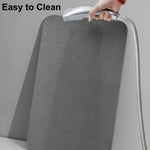 tapis bain pierre diatomite moderne gris légerement rugueux respectueux environnement rapide absorption antidérapant