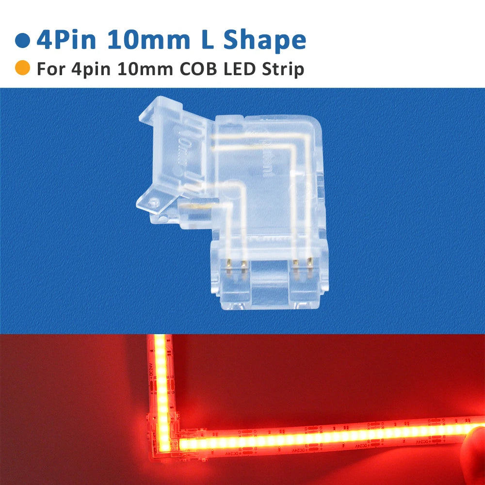 connecteurs led transparents 2pin 3pin clips câbles rgb cct cob 5v 12v 30v ul