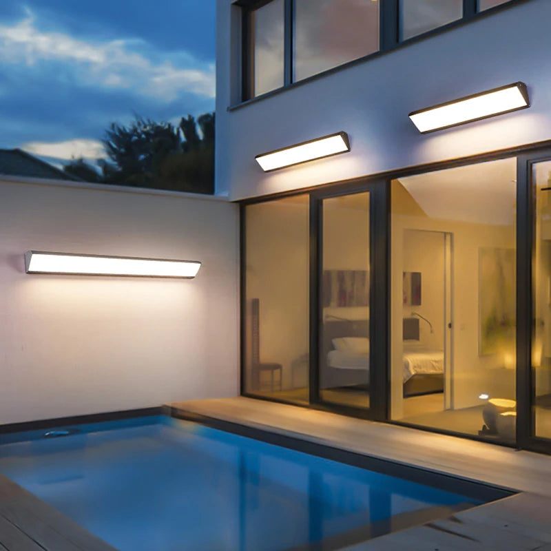 Lampe murale LED moderne imperméable 7W 16W 20W noir blanche ip65extérieur