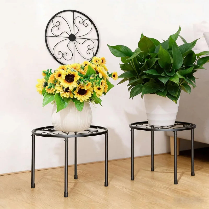 support plante métal noir floral moderne décoration murale sans fixation plantes