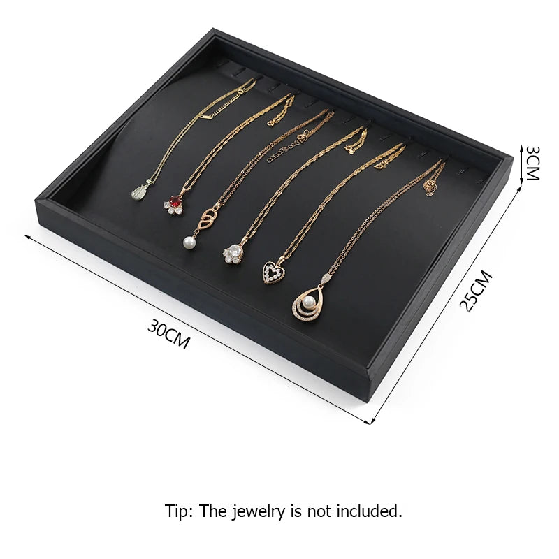 présentoir bijoux cuir classique or argent pierres précieuses clips rangement boîte plateau