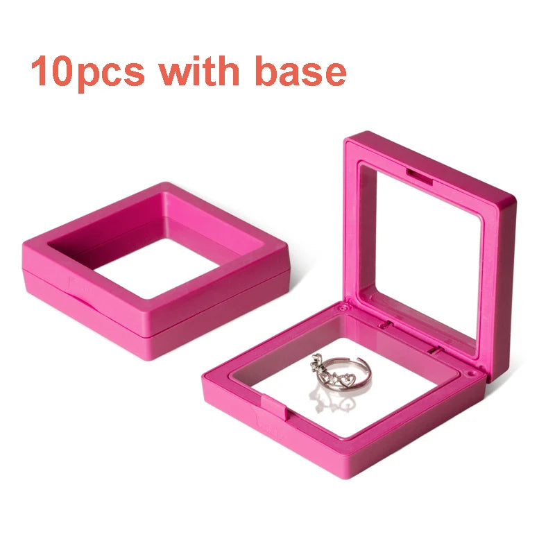 présentoir bijoux support carré plaque verre noir moderne bagues boucles doreilles