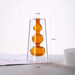 vase verre transparent billes sphériques minimaliste couleur gris bleu vert orange rose