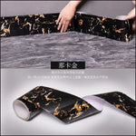 ruban decoratif adhesif or noir blanc marbre brillant moderne mur carrelage porte fenetre