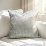 coussin carré jacquard géométrique contemporain beige gris bleu doré polyester 45x45cm