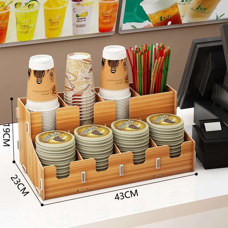 support tasse bambou bois naturel accessoires bar salon thé moderne