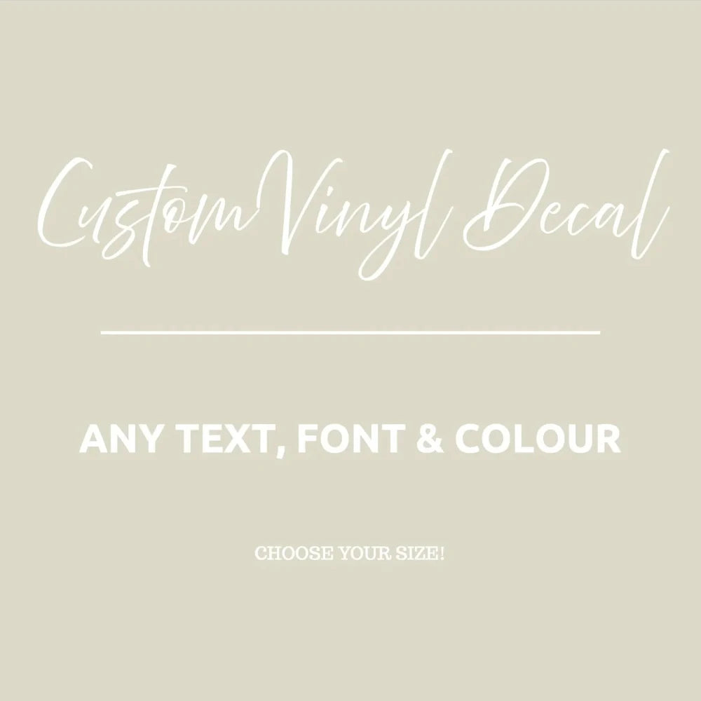 autocollant vinyle personnalisé texte libre adhésif mural meuble fenêtre cuisine noir blanc mat durable
