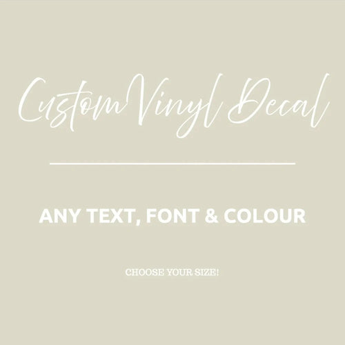 autocollant vinyle personnalisé texte libre adhésif mural meuble fenêtre cuisine noir blanc mat durable