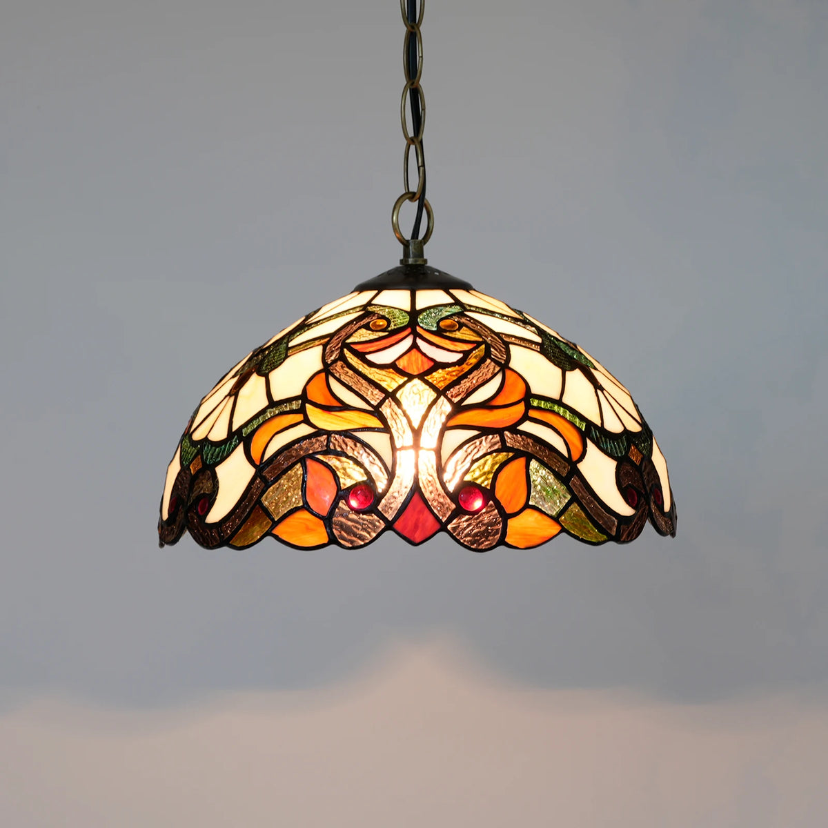 Lampe suspendue Art Nouveau verre coloré floral chambre cuisine restaurant