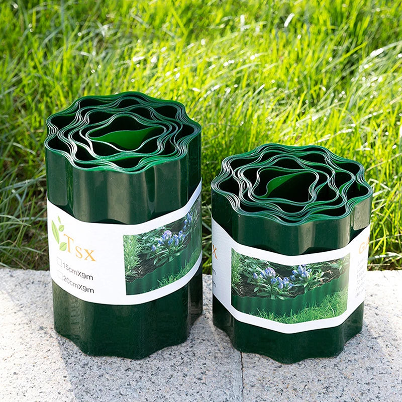 bordure jardin plastique flexible vert ondulé motif feuille 10cm 15cm 20cm imperméableextérieurdecoratif