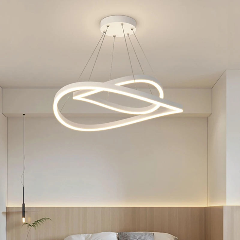 suspension lumineuse led moderne forme géométrique blanc noir minimaliste