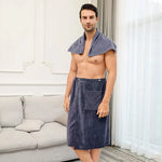 serviette toilette microfibre velours gris marron bleu blanc moderne poche élastique rapide absorption machine