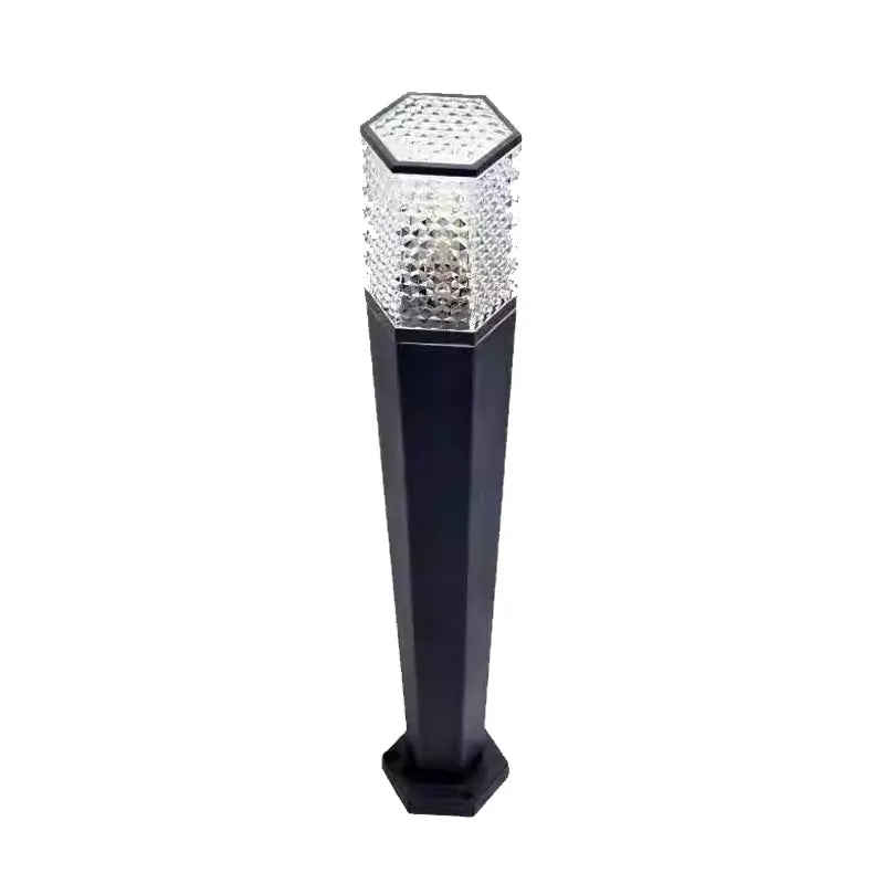 lampe solaire jardin extérieure ip65 moderne hexagonale points lumineux noir autoinstallation led