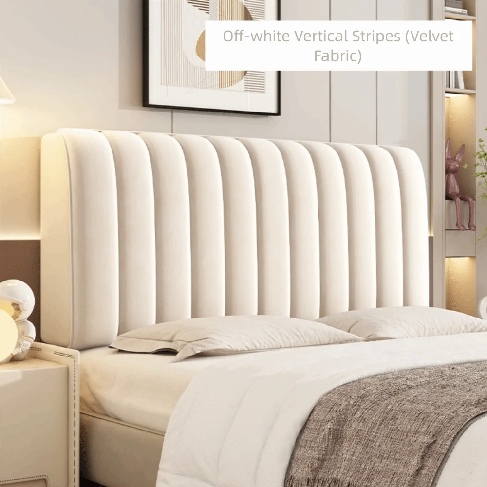 housse tête lit velours solide couleur beige clair moderne usage quatre saisons lavable