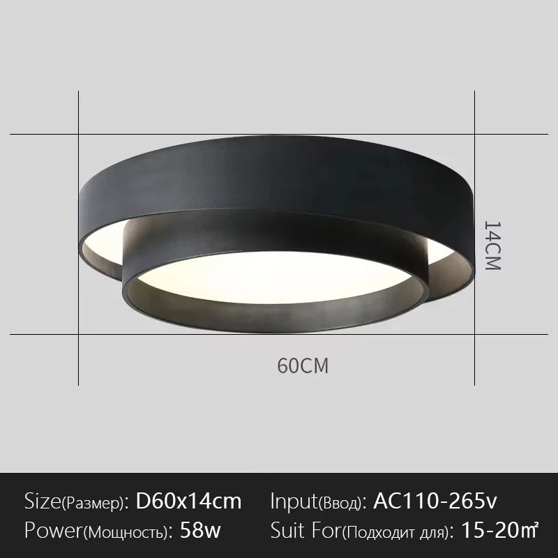 plafonnier led moderne rond noir doré lampe salon chambre intensité réglable dimmable