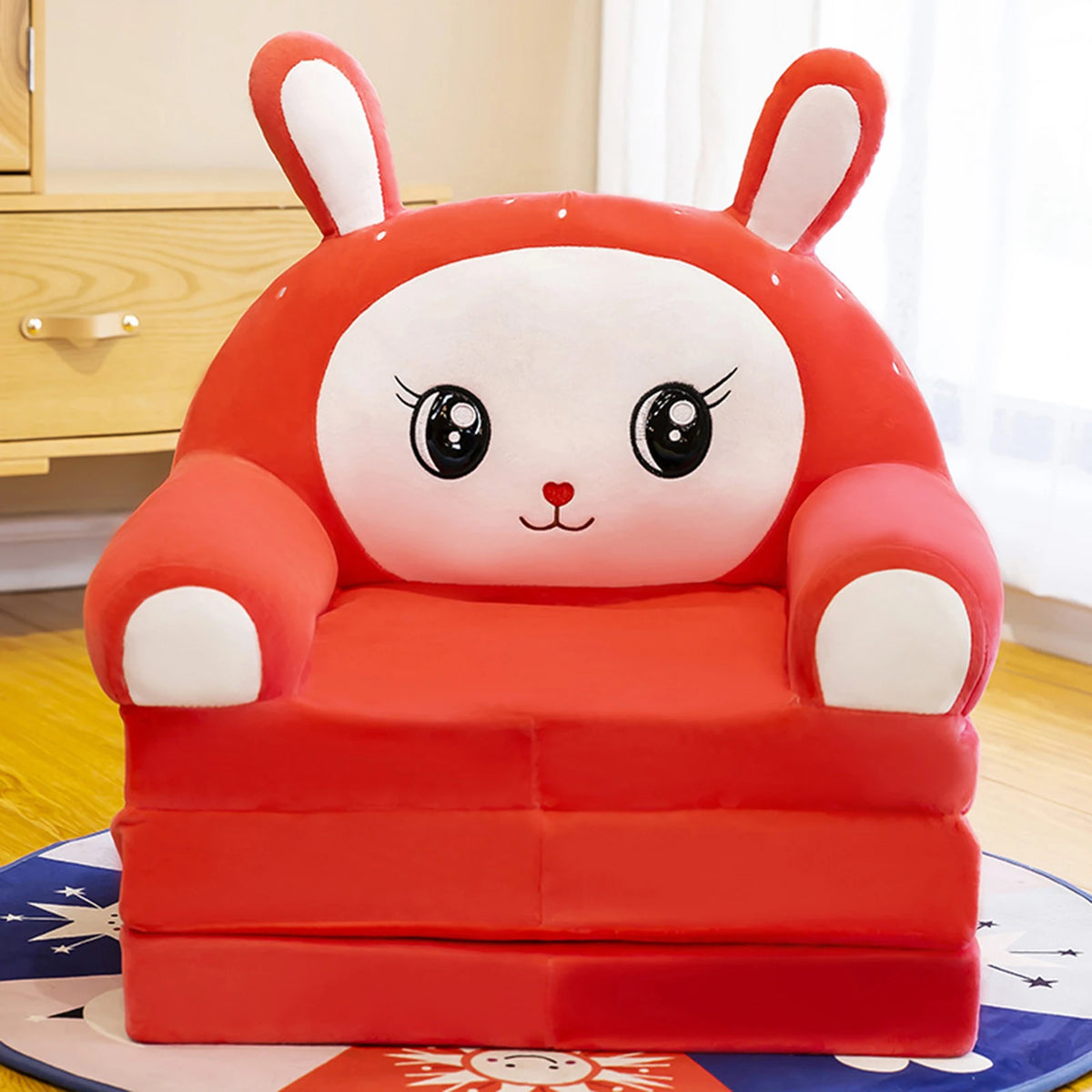fauteuils pliants enfants motifs animaux bleu jaune rose vert contemporains chambre salon