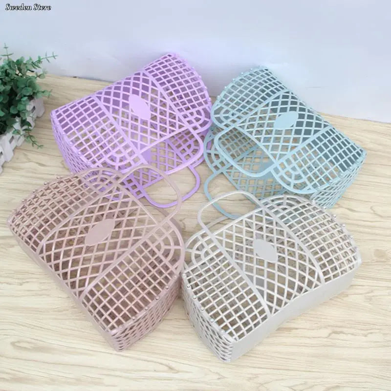 Panier de rangement noir plié à plat pour rangement