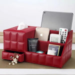 boîte rangement multifonctionnelle cuir moderne réutilisable télécommande tablette smartphone bijoux parfum montre