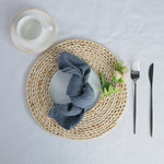 serviettes table réutilisables coton 40x40cm beige gris texture moderne rustique adhésif