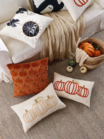 housse coussin halloween fantôme citrouille araignée orange décoration maison canapé chaise voiture polyester jacquard