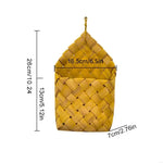 rangement mural tressé rustique pots fleurs jaune doré artisanal ornement maison plantesSuspense courte fin