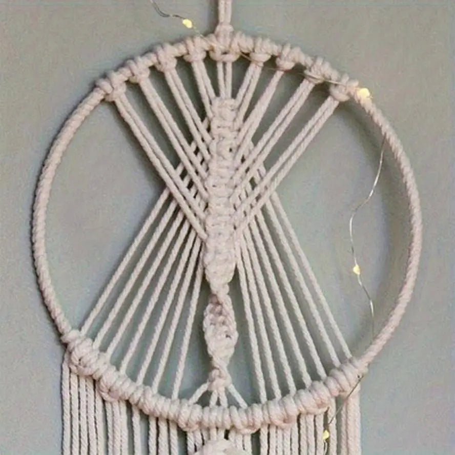 attrape rêves boho chic macramé plume franges beige clair noels réguliers chambre décoration