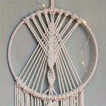 attrape rêves boho chic macramé plume franges beige clair noels réguliers chambre décoration
