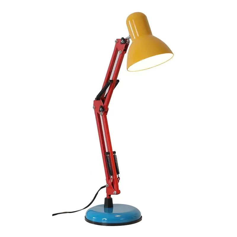 lampe décorative industrielle moderne bras articulé led rouge jaune bleu