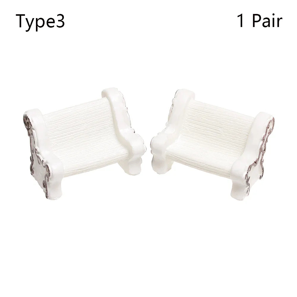 petit banc miniature résine décoratif jardin féerique maison poupée micro paysage