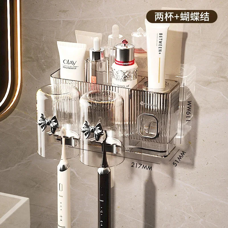 porte brosses dents transparent moderne adhésif motifs décoratifs cosmétiques rangement salle bain minimalistemaximum 14