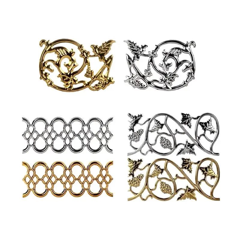 ornement métallique doré floral art nouveau baroque fixations invisiblesextérieur maison deco porte fleuri geometrique
