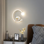 lampe murale moderne astronaute étoiles lune blanc doré crème minimaliste chambre enfant