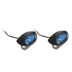 projecteur led ovale noir bleu lumière industrielle utilitaire fentes refroidissement support métallique serre joint