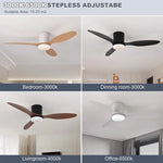 ventilateur moderne noir bois led télécommande minimaliste chambre