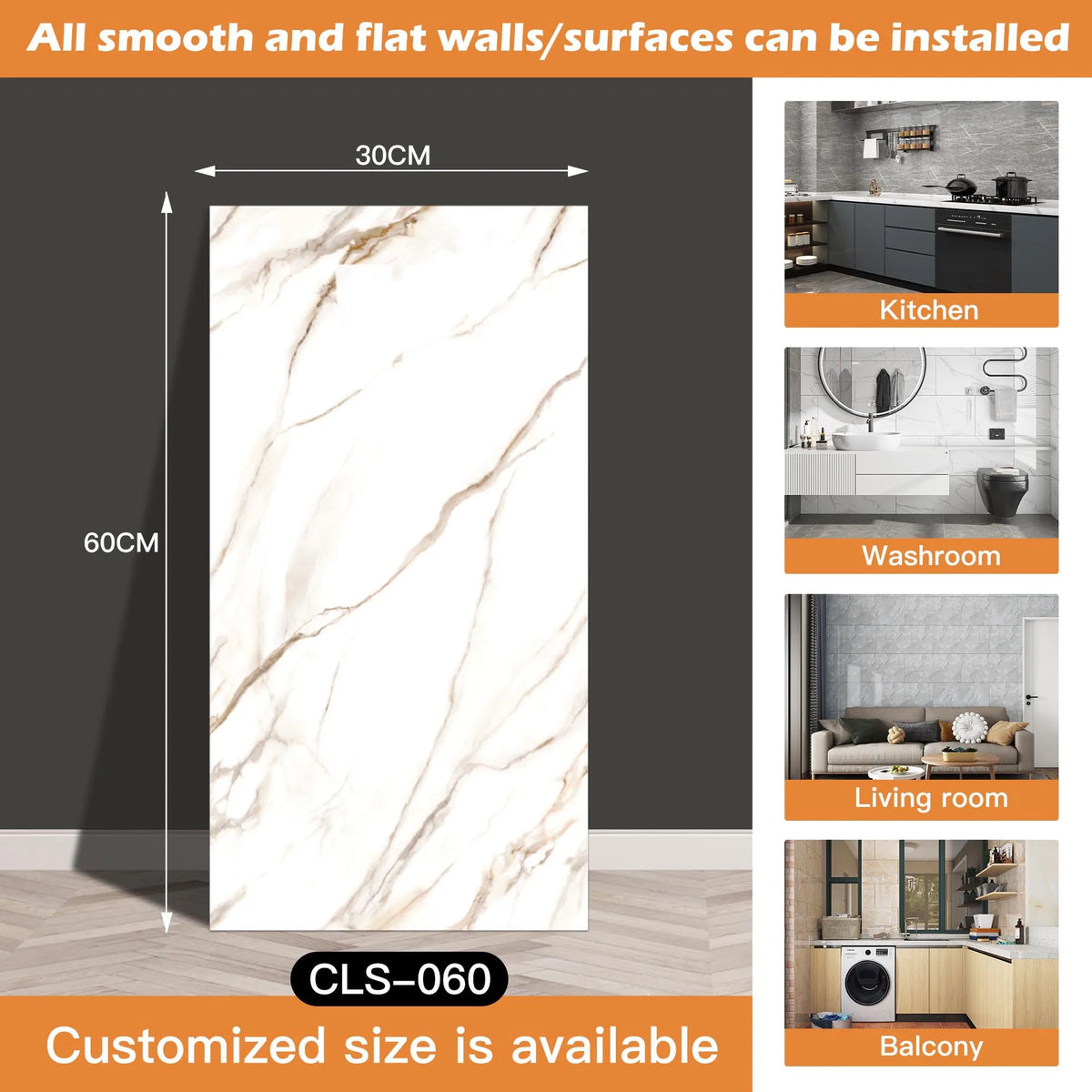 panneau decoratif mural marbre gris clair moderne adhésif imperméable resistant rayures tache d'eau cuisine