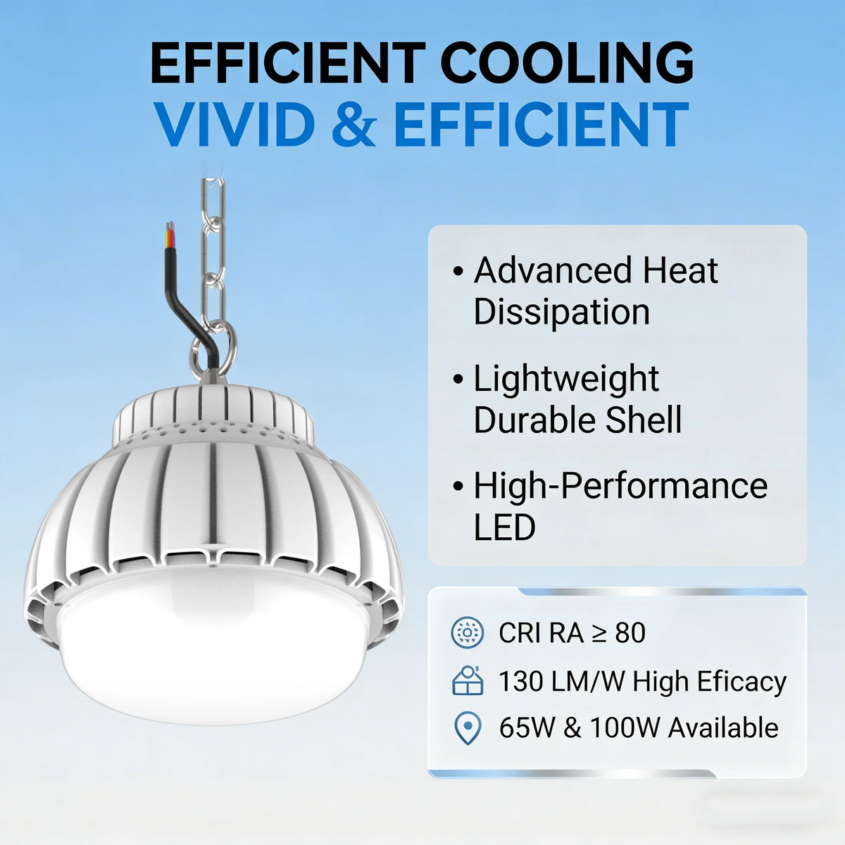 Lampe industrielle moderne LED haute luminosité blanc chaîne fixée robuste économe énergie