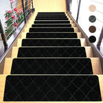 tapis d'escalier adhésif antidérapant polyester géométrique moderne noir marron beige sécuritaire maison chambre