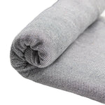 tissu polyester gris clair texture fine moderne bordures franges blancs 1.5x4m lavable machine