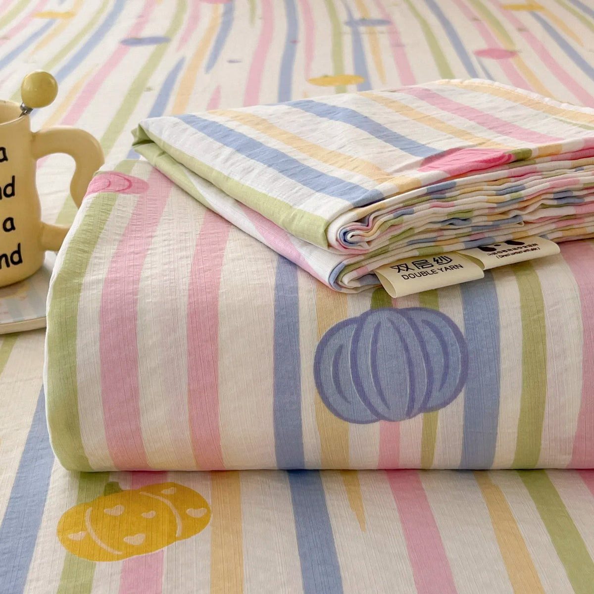 draps lit rayés housse élastique coton polyester halloween coeurs boules moderne enfantin double blanc
