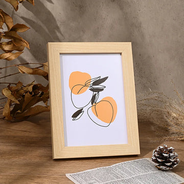 cadre photo moderne bois naturel illustrations plantes cactus fleurs transparent noir blanc A4 15X20cm