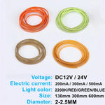filament flexible néon led couleur rouge vert bleu blanc chaud clips fixation