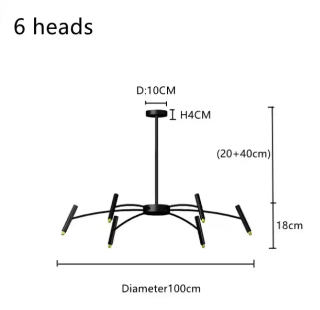 suspension lumineuse moderne noire tubes lumineux réglable métal led chambre salon