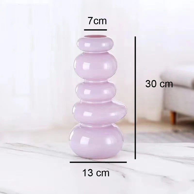vase verre violet pastel moderne organique salle manger salon tablecoration floral