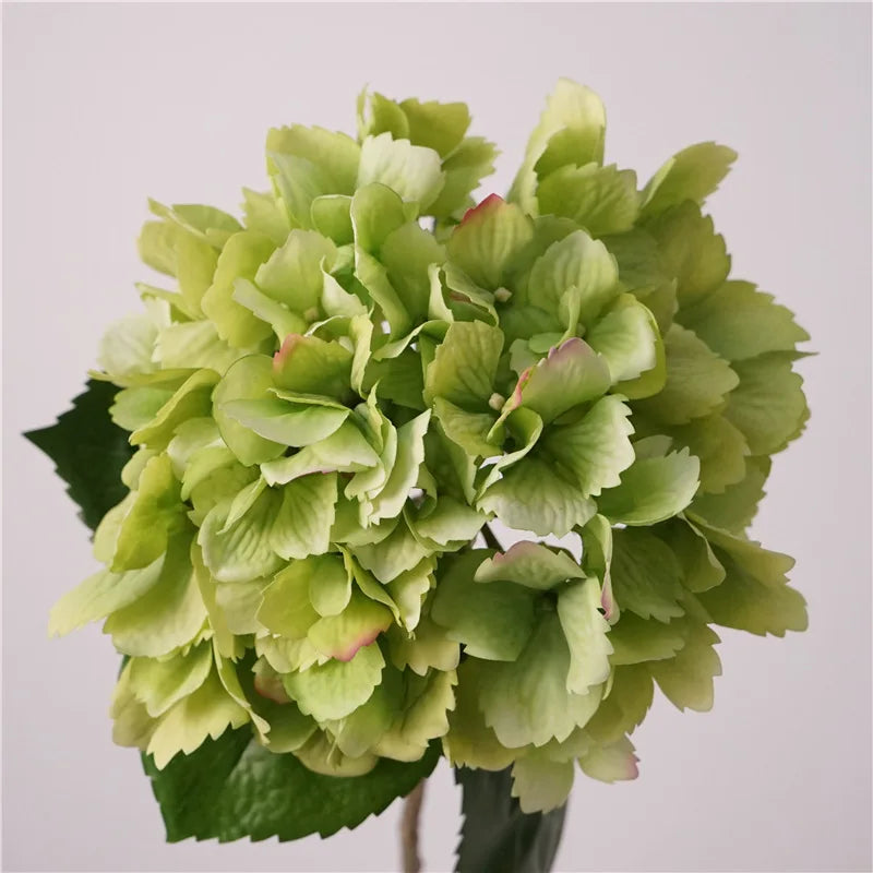 Bouquet fleurs artificielles hortensia naturel toucher réel décoration maison anniversaire mariageintérieur vert blanc bleu